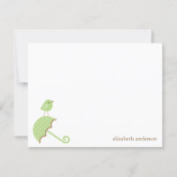 Bird and Umbrella Baby Shower Flat Thank You Cards
