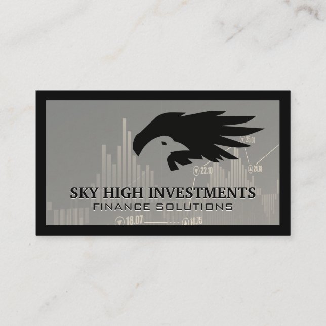 Bird and Wing Logo | Financial Graph Business Card (Front)