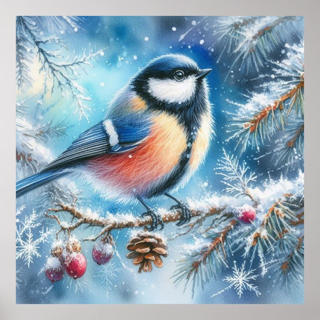 Bird and Winter Landscape 30 Poster (Front)