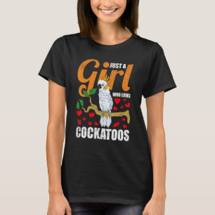 Bird Animal Parrot Hearts Cockatoo Girls Cute Coc T-Shirt