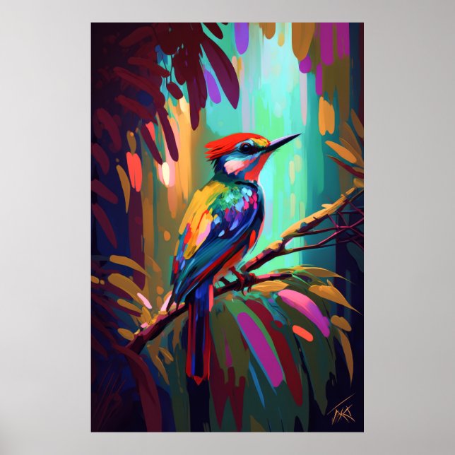 Bird Animal Portrait Painting Wildlife Outdoors  Poster (Front)