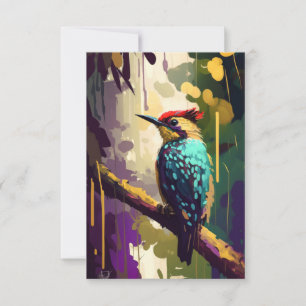 Bird Animal Portrait Painting Wildlife Outdoors  Thank You Card