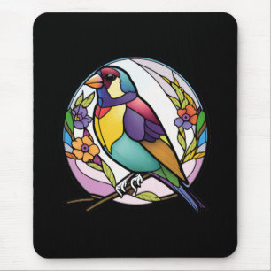 Bird Animal Portrait Stained Glass Wildlife Forest Mouse Mat