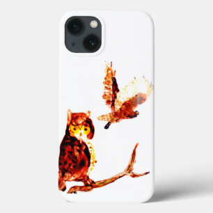 Bird Art Brown Owls 2d iPhone 13 Case