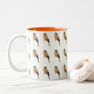 Bird Art Chaffinch Pattern Two-Tone Coffee Mug