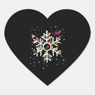 Bird Art Christmas Bird Lover T Shirt Heart Sticker