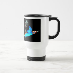 Bird Art Flying Kingfishers Travel Mug