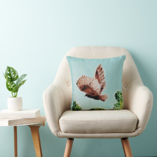 Bird Art Flying Owl Cushion