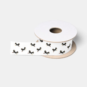 Bird Art Flying Puffins Satin Ribbon