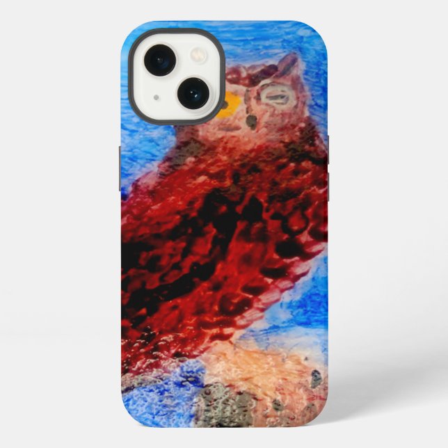 Bird Art Funny Owl iPhone Case (Back)