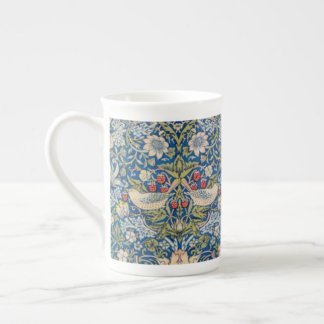 Bird Art Nouveau Design Bone China Mug (Left)