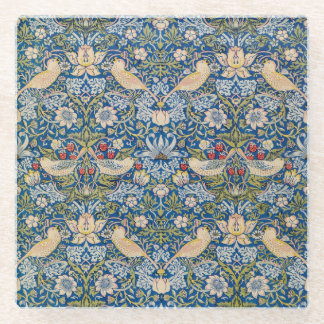 Bird Art Nouveau Design Glass Coaster