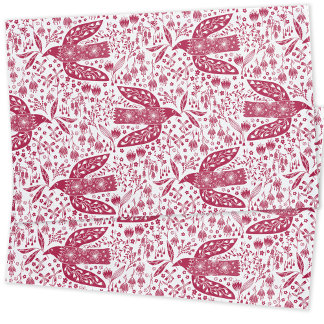 Bird Art Red Pillowcase