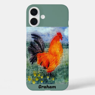 Bird Art Rooster Chicken Personalised iPhone 16 Plus Case