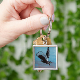 Bird Art Sunrise Owl Key Ring
