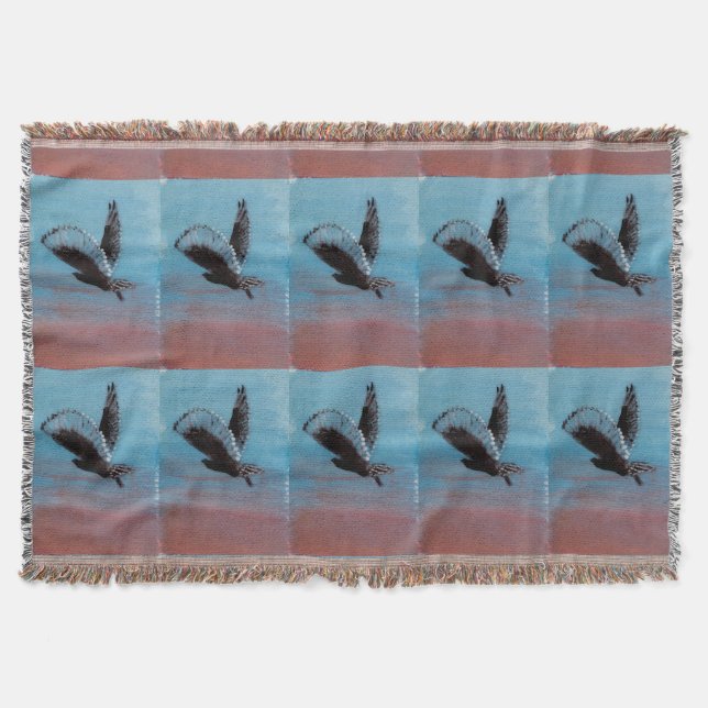 Bird Art Sunrise Owls Throw Blanket (Front)