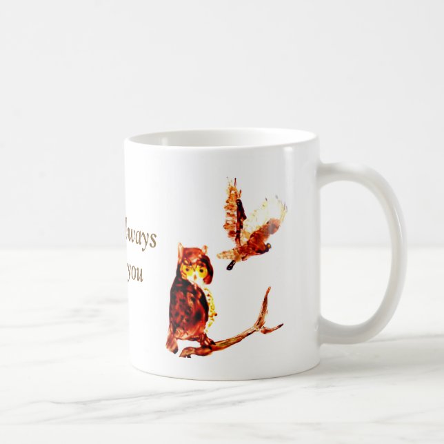 Bird Art Tawny Owls Love Coffee Mug (Right)