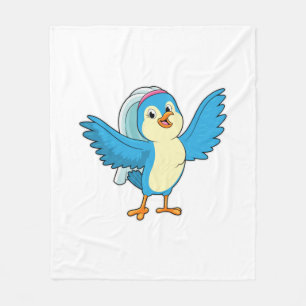 Bird as Bride with Veil Fleece Blanket