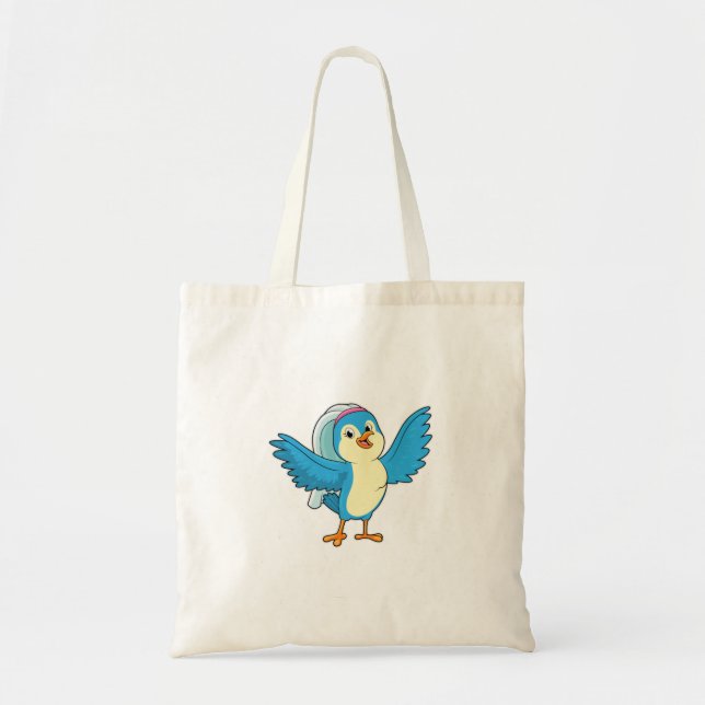 Bird as Bride with Veil Tote Bag (Front)