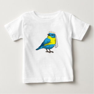 Bird as Bride with Wreath of flowers Baby T-Shirt