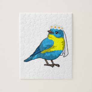 Bird as Bride with Wreath of flowers Jigsaw Puzzle