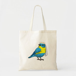 Bird as Bride with Wreath of flowers Tote Bag