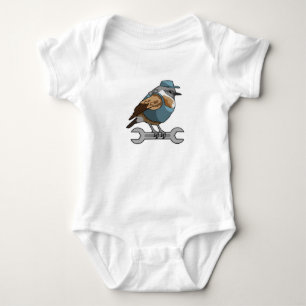 Bird as Carftsman with Wrench Baby Bodysuit