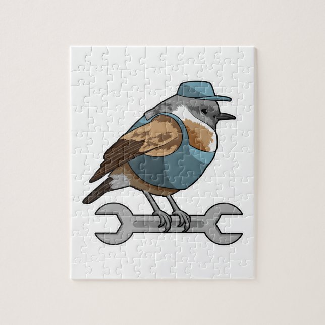 Bird as Carftsman with Wrench Jigsaw Puzzle (Vertical)