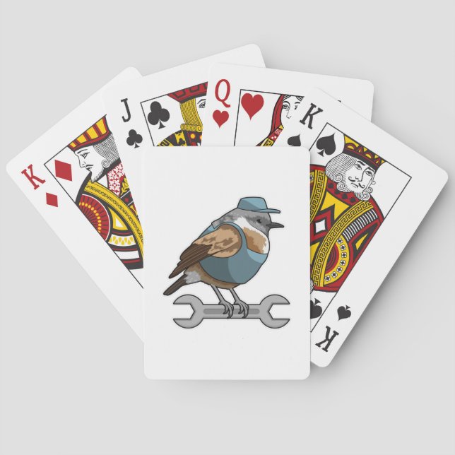 Bird as Carftsman with Wrench Playing Cards (Back)
