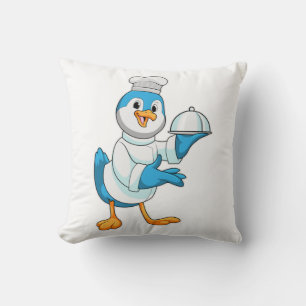 Bird as Cook with Platter Cushion