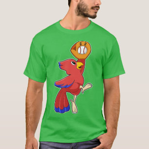 Bird At Baseball With Baseball Glove  T-Shirt
