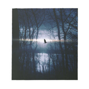 Bird at moonlight notepad