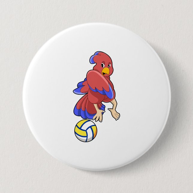 Bird at Volleyball Sports 7.5 Cm Round Badge (Front)