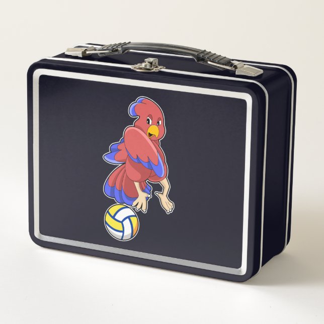 Bird at Volleyball Sports Metal Lunch Box (Front)