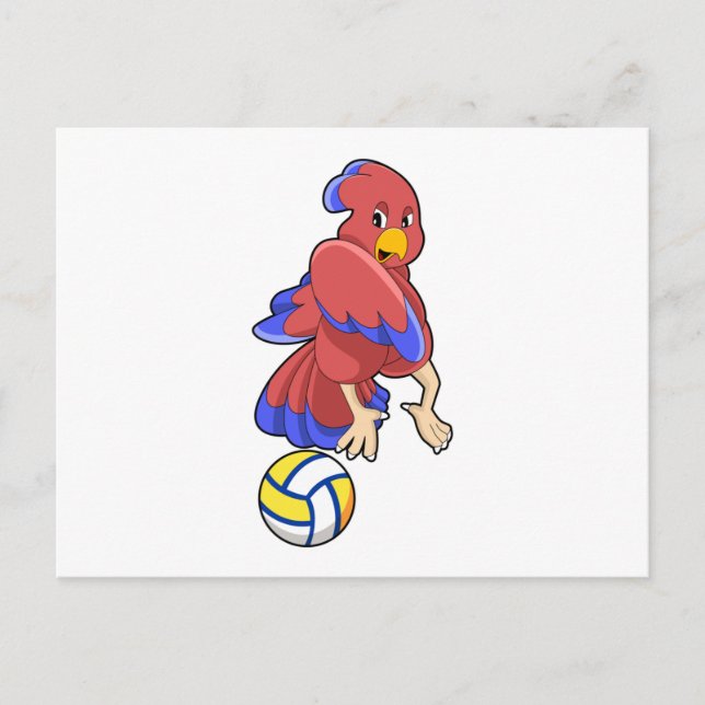 Bird at Volleyball Sports Postcard (Front)