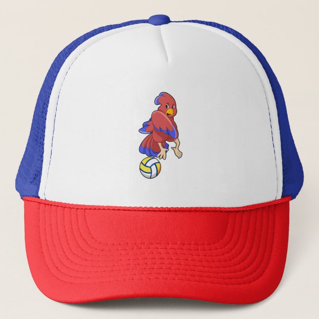 Bird at Volleyball Sports Trucker Hat (Front)