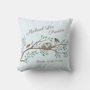 Bird Baby Shower Spring Cushion