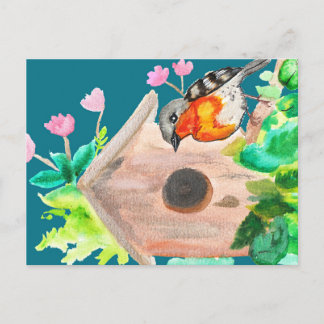 Bird beside the House Postcard