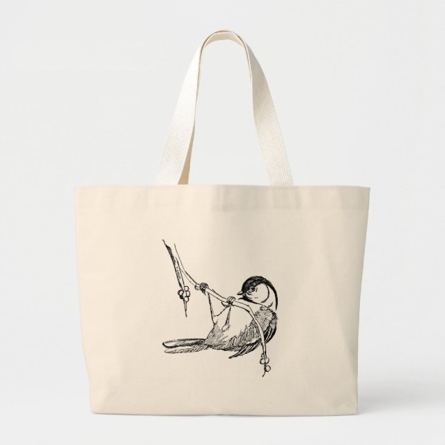 Bird / Black-Capped Chickadee Large Tote Bag (Front)