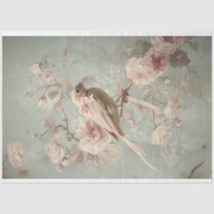 Bird & Blossoms, Soft Pastels, Romantic Art Tissue Paper