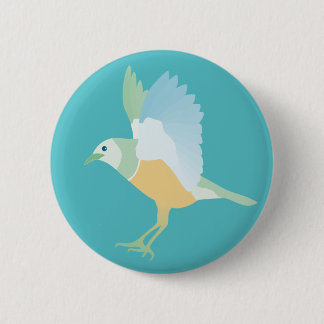 bird(blue) 6 cm round badge