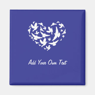 Bird Blue Fridge Magnet Add Text and Personalise 