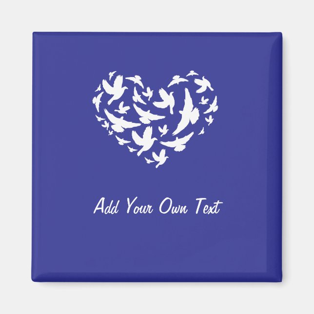 Bird Blue Fridge Magnet Add Text and Personalise  (Front)