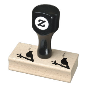bird blue singing nature animal rubber stamp