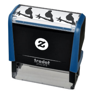bird blue singing nature animal self-inking stamp