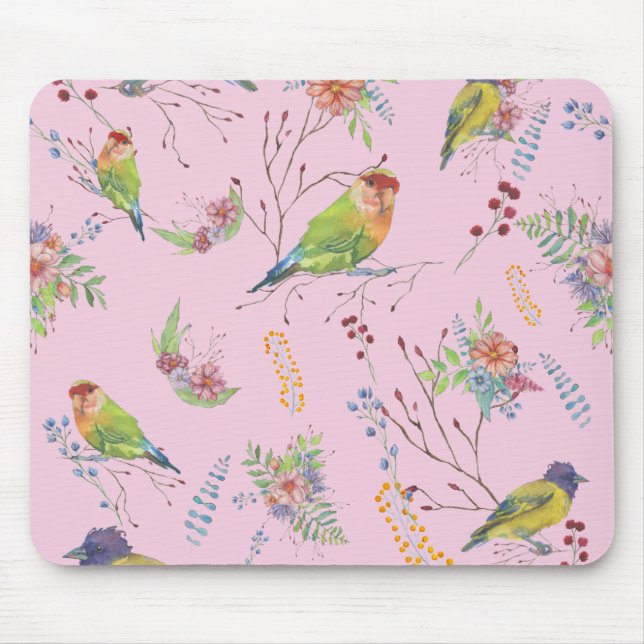 Bird Botanical Mouse Mat (Front)