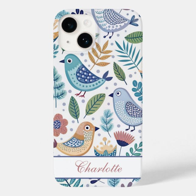 Bird Botanical Perzonalized Case-Mate iPhone Case (Back)