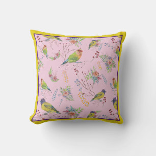 Bird Botanical Throw Pillow