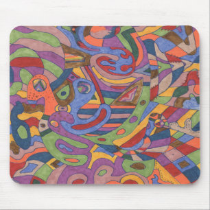 Bird Brain, original abstract Mouse Mat