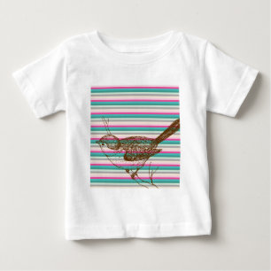 bird branch animals nature colourful pattern art baby T-Shirt